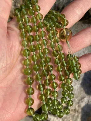 Natural Peridot 8mm 108 Mala Beads, Spiritual, Meditation Beads, Reiki, Japa Mala, Buddhist Prayer Beads, Yoga Bracelet, healing beads LKMALA-RRGU-3021, 34 inch, green