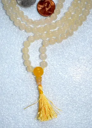 Natural YELLOW AVENTURINE 6mm 108 Mala Beads, Spiritual, Meditation Beads, Reiki, Japa Mala, Buddhist Prayer Beads, Yoga Bracelet, healing beads LKMALA-RRGU-1637