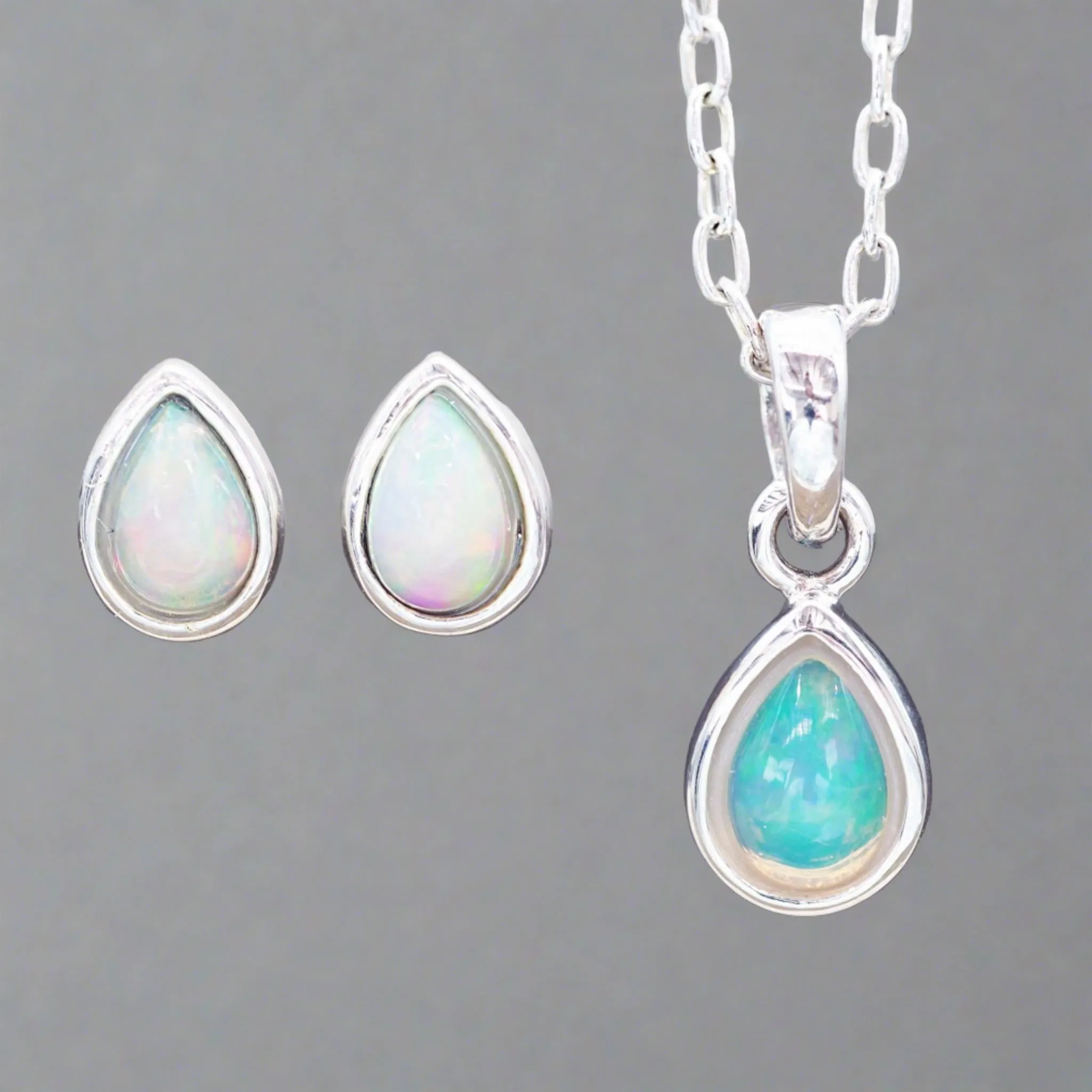 October Birthstone Jewellery Set - Opal Jewellery