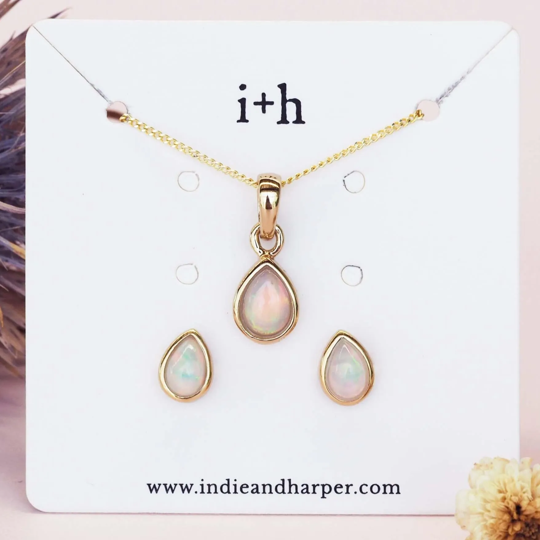 October Birthstone Jewellery Set - Opal Jewellery