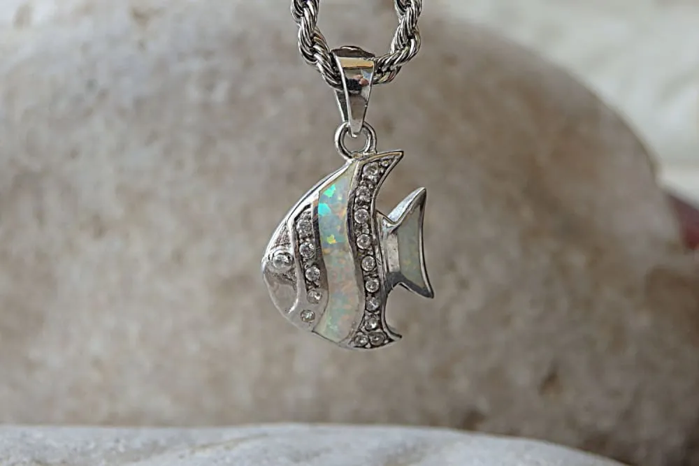 Opal Fish Necklace