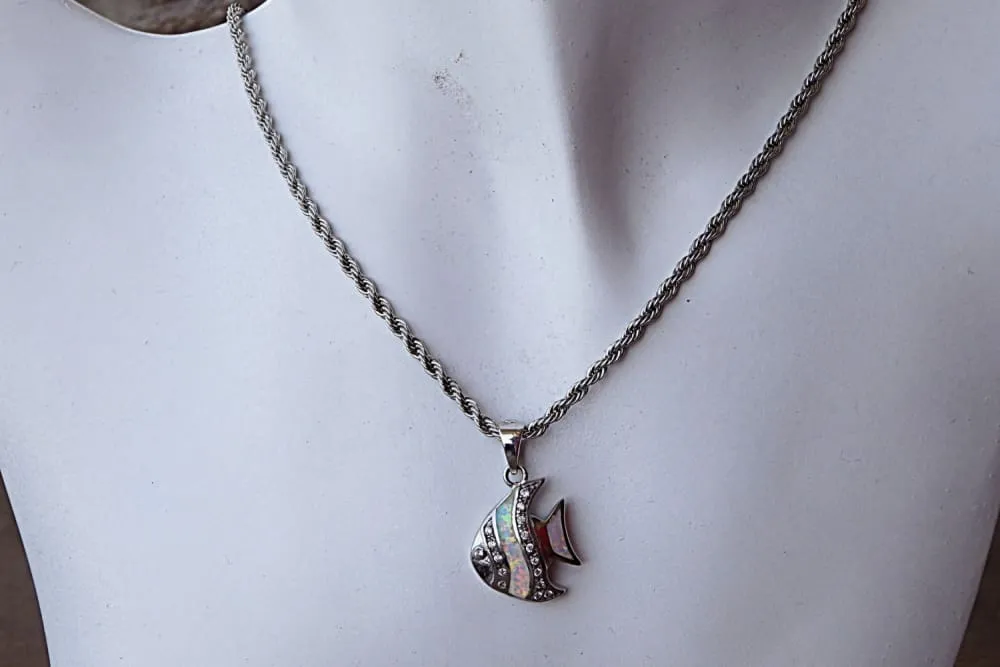 Opal Fish Necklace