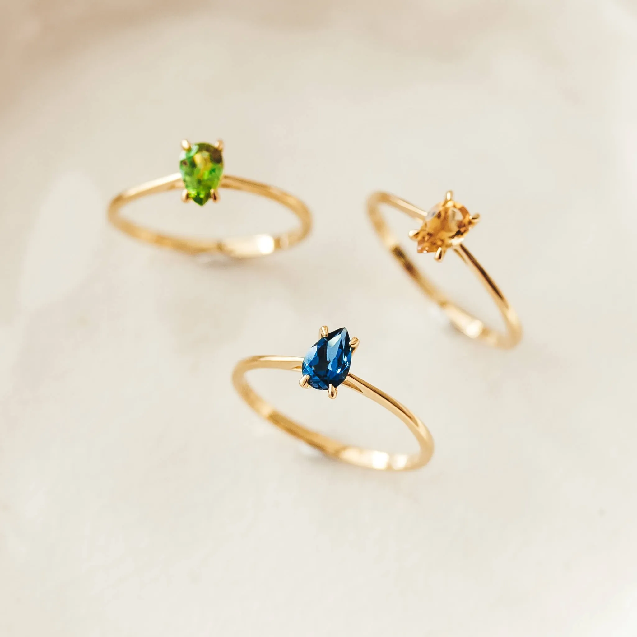 Pear Shaped Ring London Blue Topaz - Martine