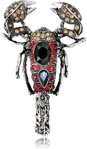 Punk Scorpion Brooch Pins for Women, Gothic Black Scorpion Brooch Pin, Cute Scorpion Animal Brooch Lapel Pin, Bohemian Scorpion Brooches Pins for Women Hat Bag Suit Dress Accessories Jewelry