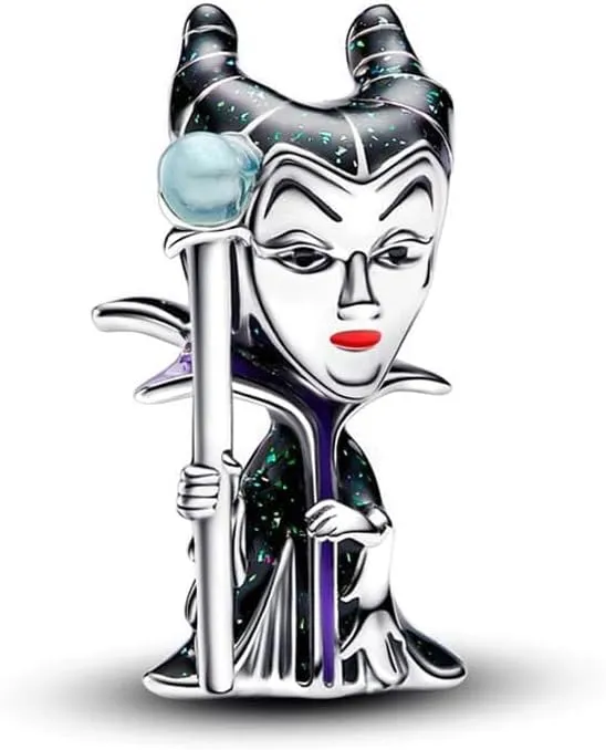 RADIVIDE 925 Sterling Silver Charms, Evil Queen Apple Charm, Villains Cruella De Vil Charm, Villains Maleficent Charm for Pandora Women's Bracelet DIY Charms, Women's Holiday Charms Gifts