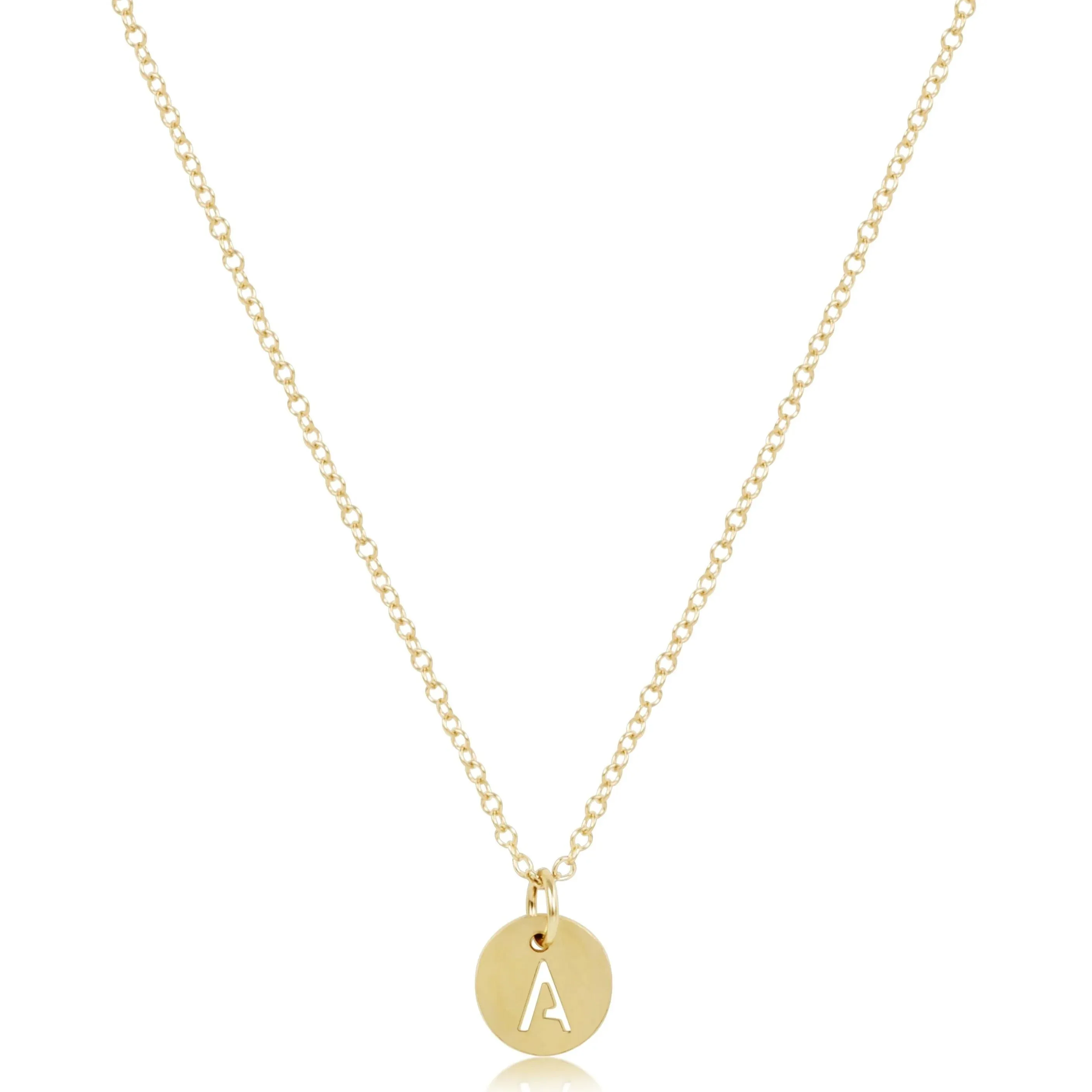 Respect Small Initial Disc Necklace - Gold