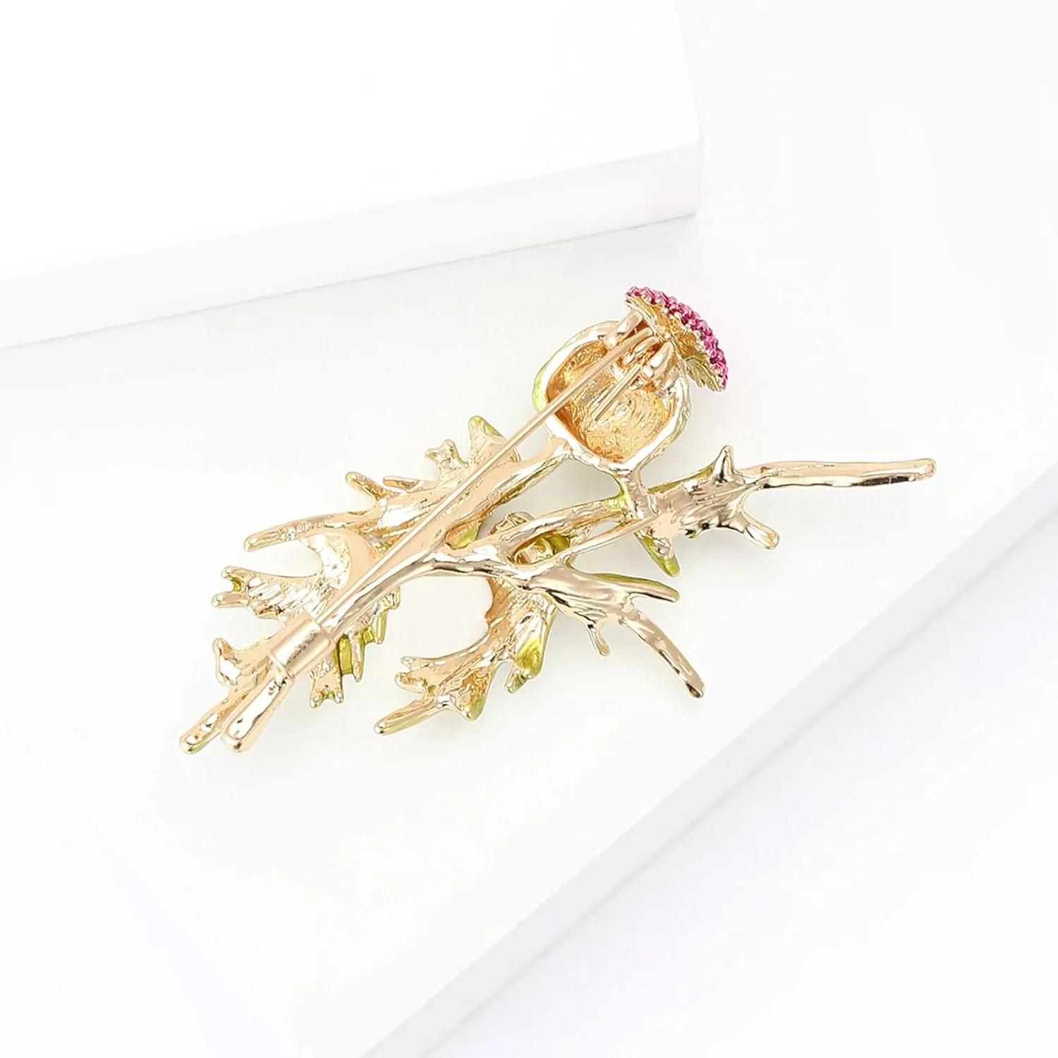 Rhinestone Flower Brooches for Women Enamel Floral Brooch Lapel Pins for Mom Wife Elegant Dress Accessories Mother's Day Jewelry Gifts