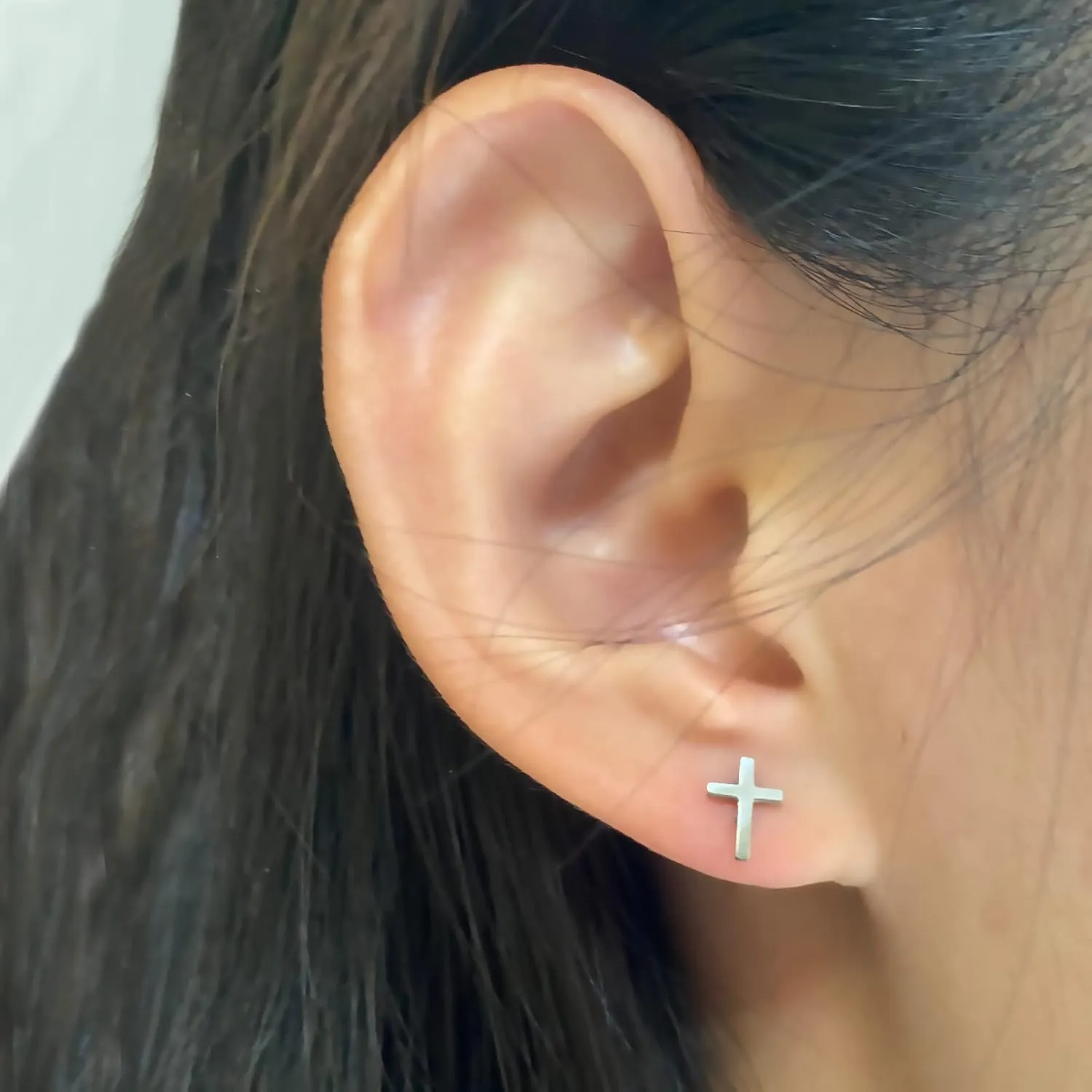 Silver Stud Earrings for Women Cross Clover Mickey Mouse Rabbit Robot Spade Super Man Swan Owl Rex Stainless Steel Birthday Anniversary