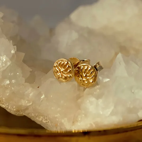 Solid Gold Baroque Tiny Earrings by Joy Everley