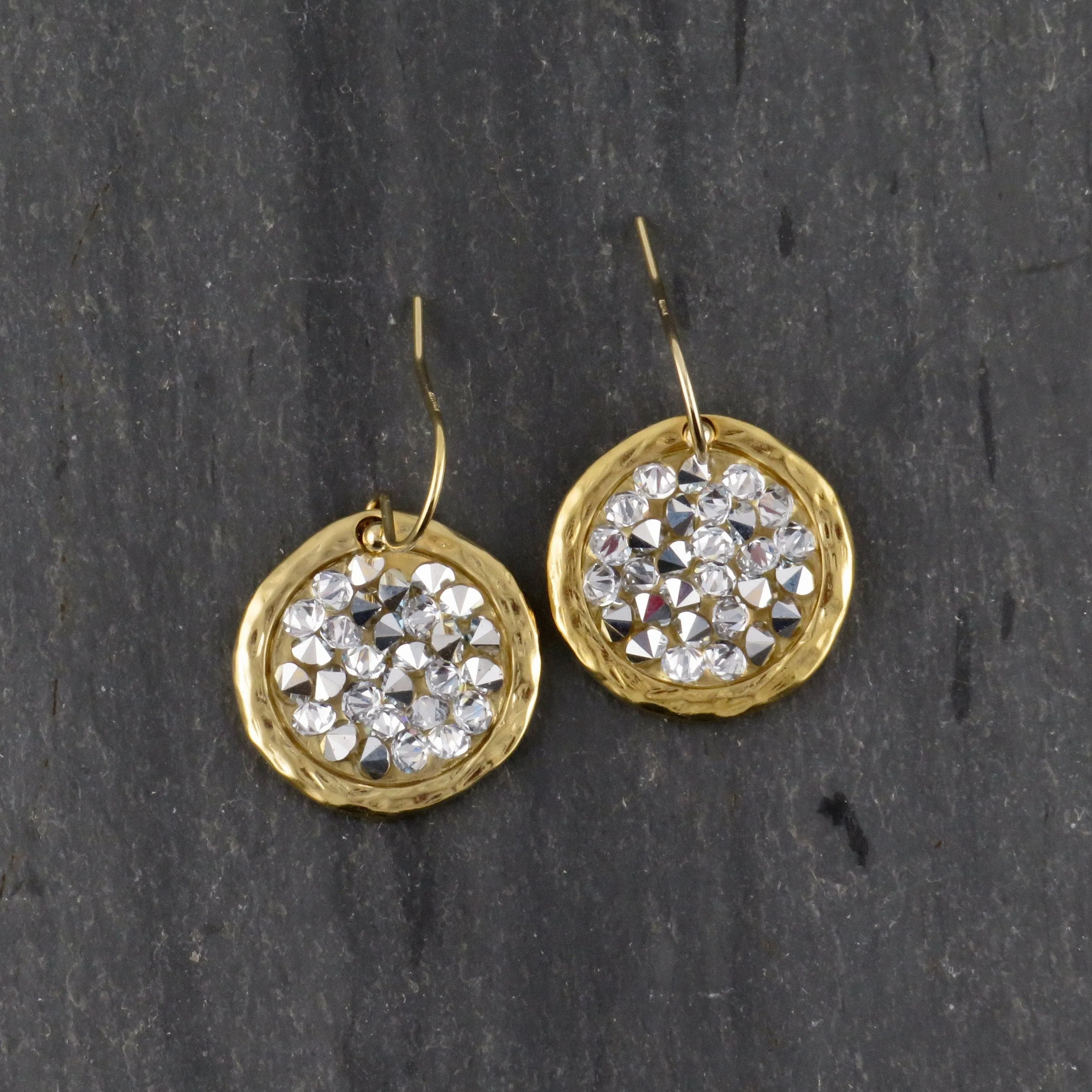 Sparkly Bright Crystal Disc Earrings