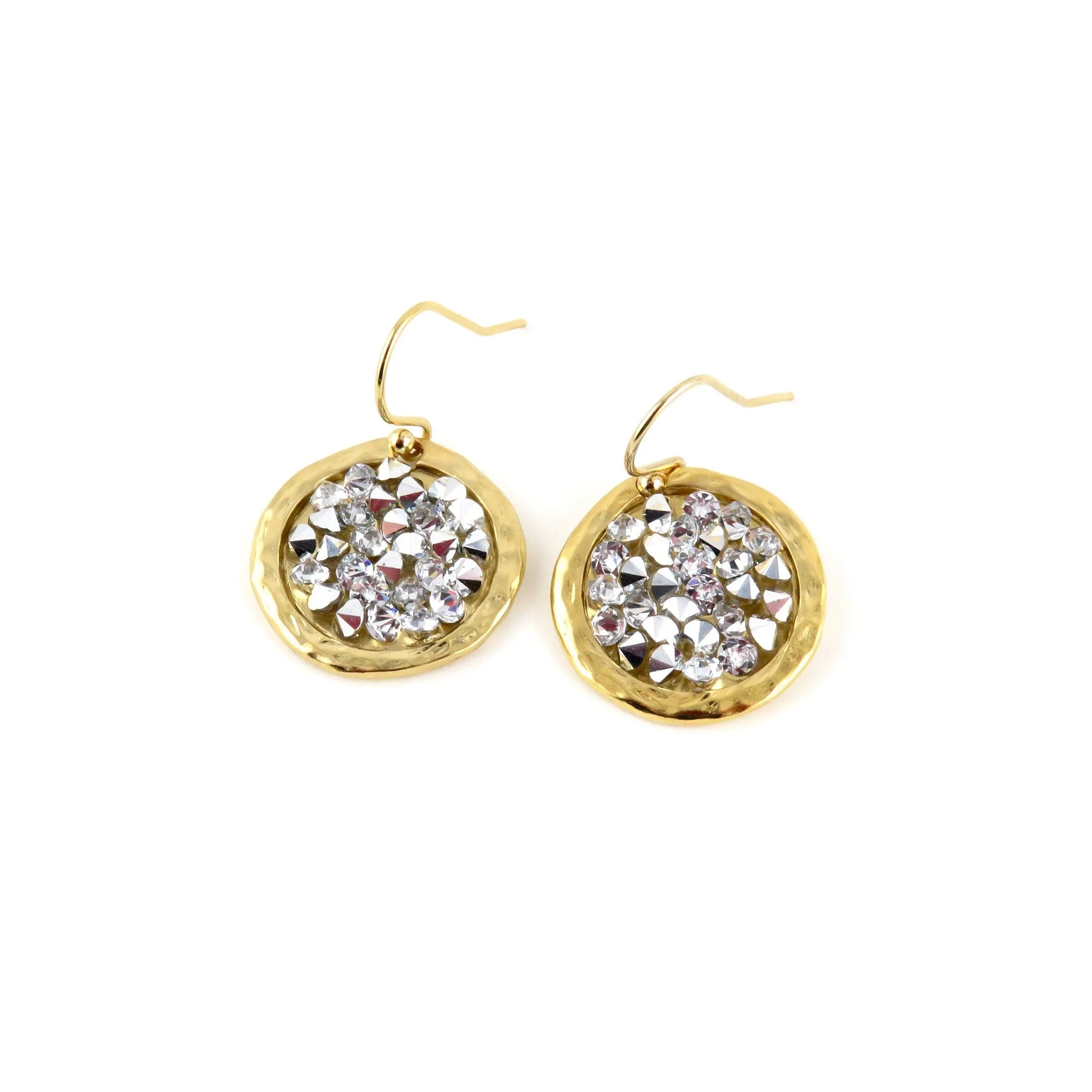 Sparkly Bright Crystal Disc Earrings