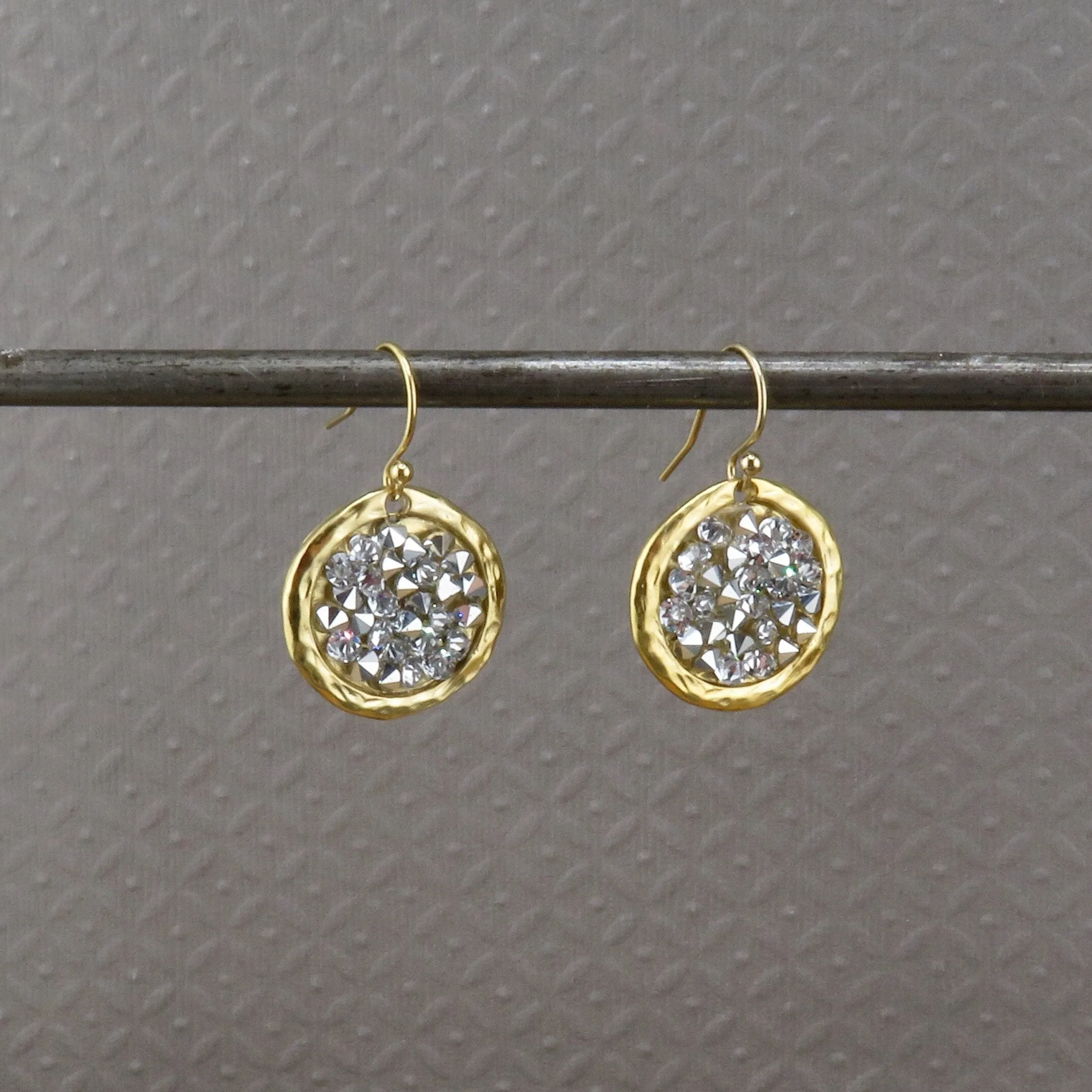 Sparkly Bright Crystal Disc Earrings
