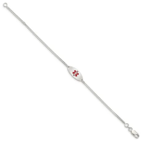 Sterling Silver Enameled Medical Jewelry Bracelet