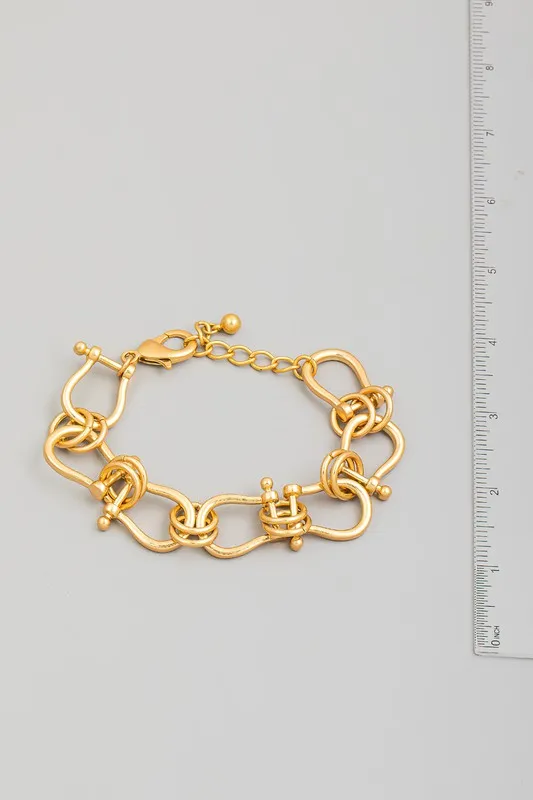 Stina Golden Metallic Ladder Chain Bracelet