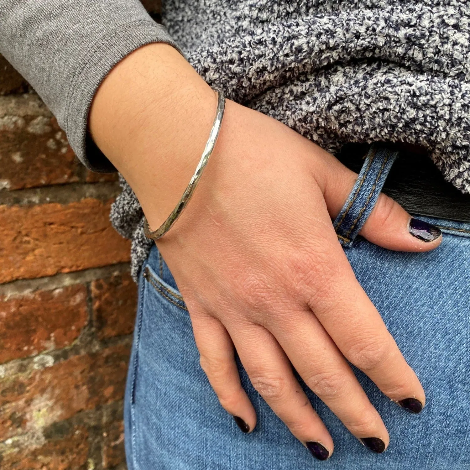 Textured Sterling Silver Alice Bangle