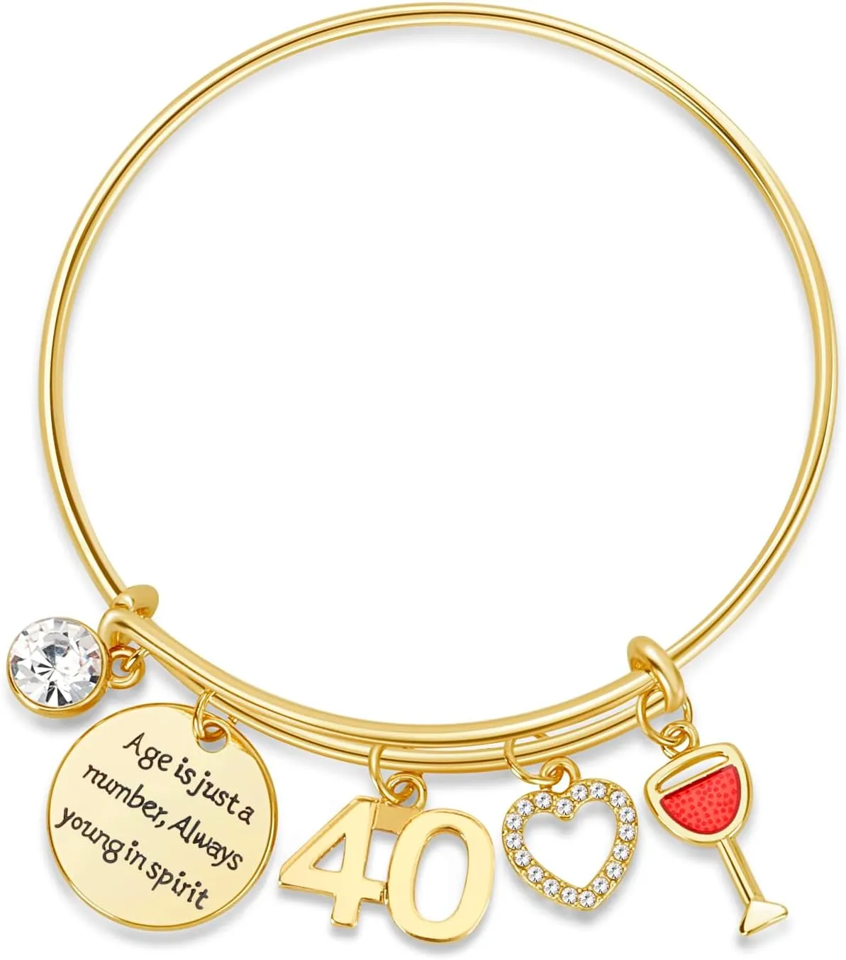 VZCBZC 40 Birthday Gifts for Womens Bracelets,Birthday Charm Bracelets 40th Birthday Gift for Friend, Daughter, SisterMoom (40th)